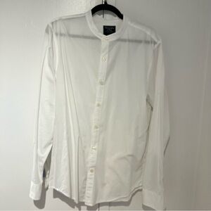 Abercrombie & Fitch White Mandarin Collar Dress Shirt